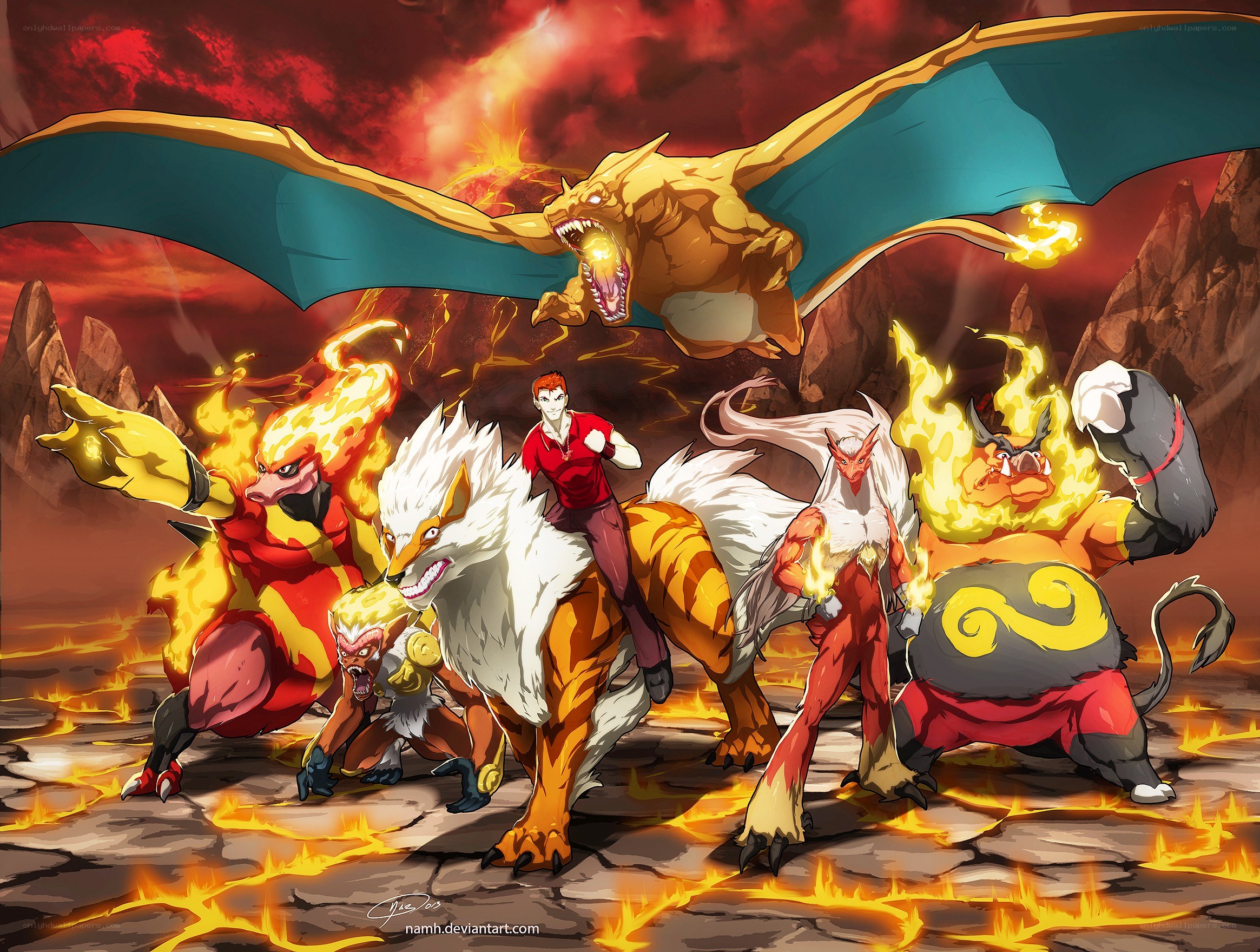Pokémon fire types in battle