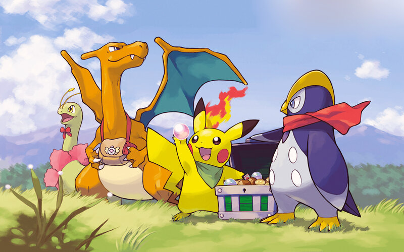 Pokémon friends on a sunny day