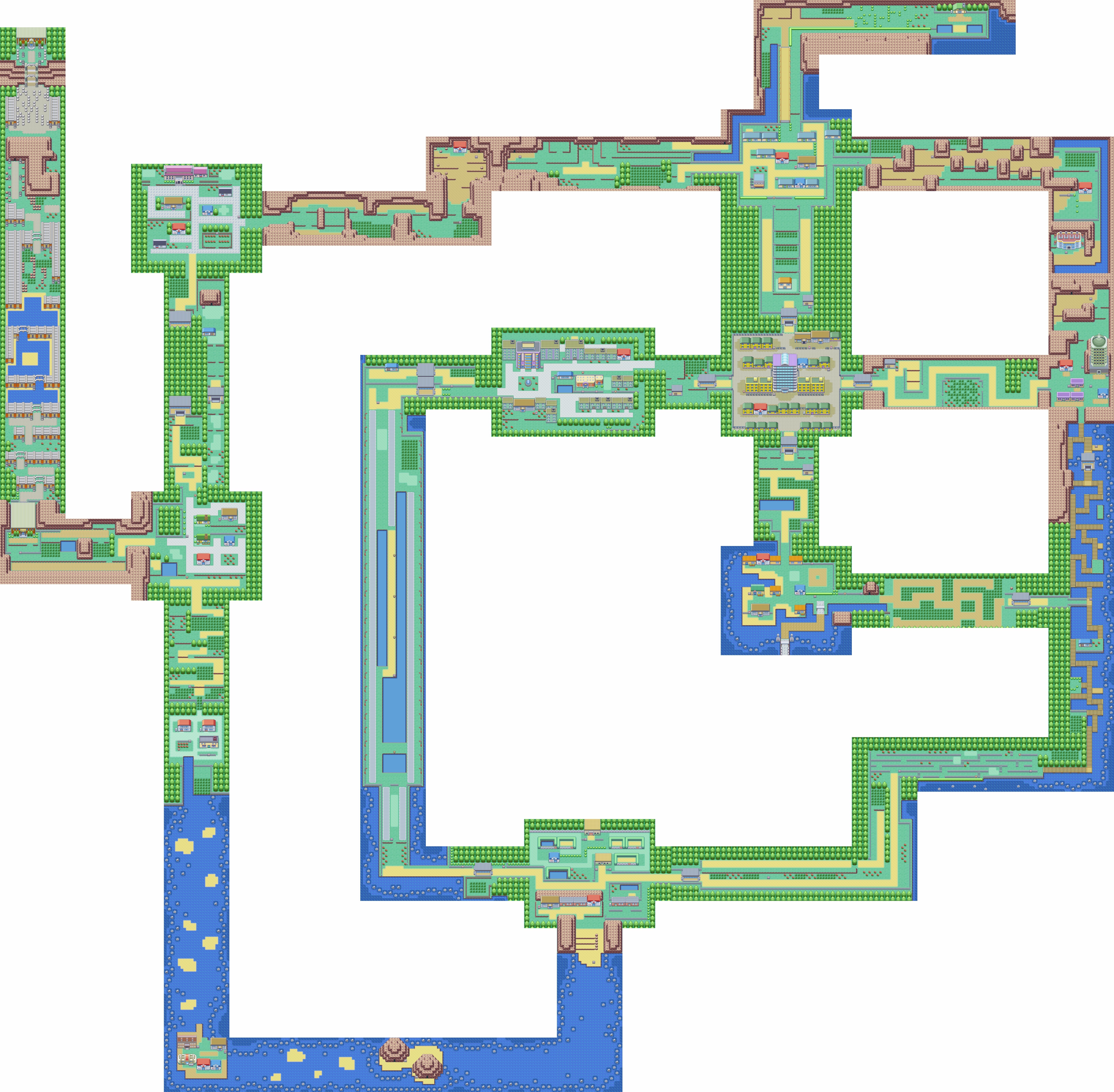 Pokémon game map layout