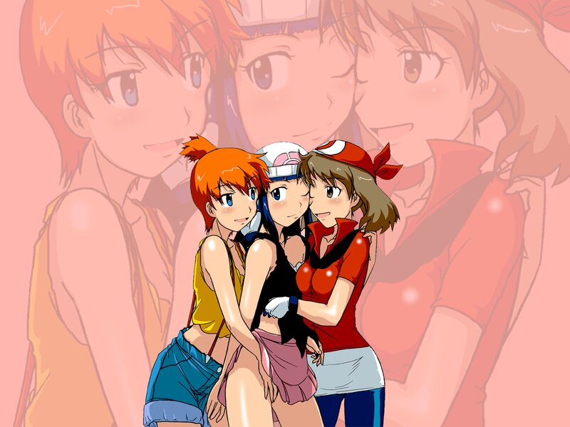 Pokémon girls hugging