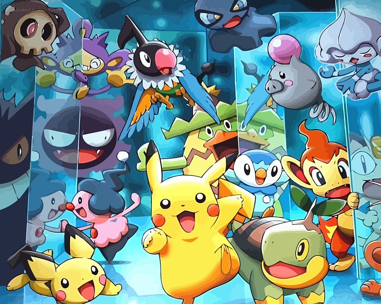 Pokémon group illustration