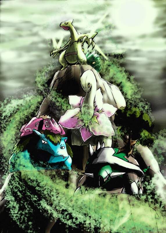 Pokémon group on a hill