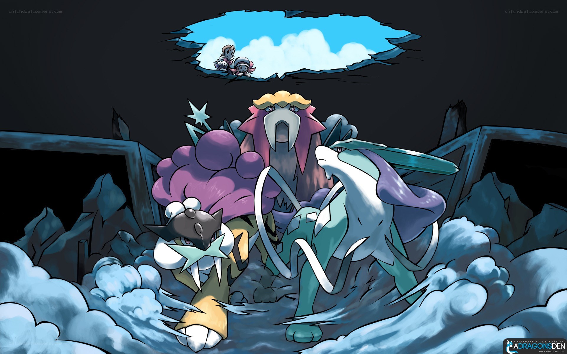 Pokémon in a cave