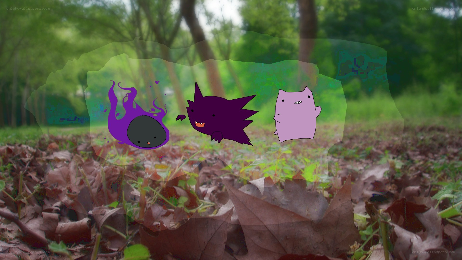 Pokémon in a forest