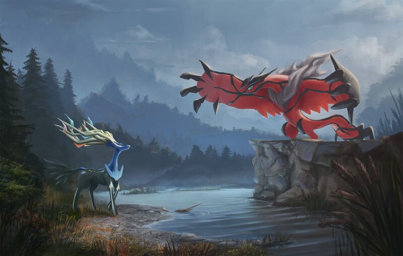 Pokémon in a Forest — Blue, Dramatic