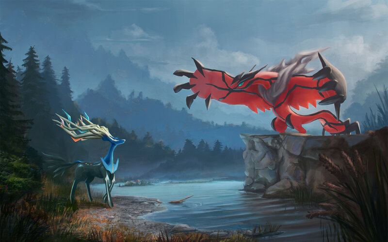 Pokémon in a Forest — Blue