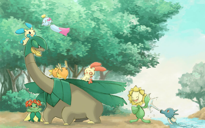 Pokémon in a forest
