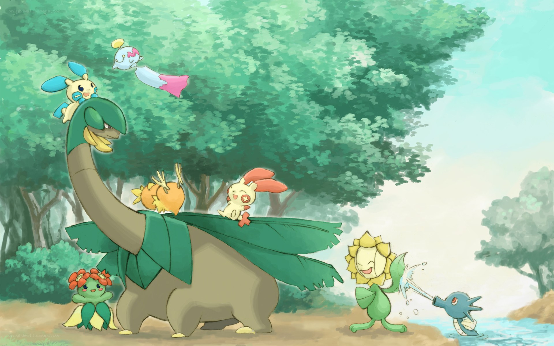 Pokémon in a forest