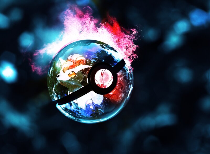 Pokémon in a glowing Poké Ball