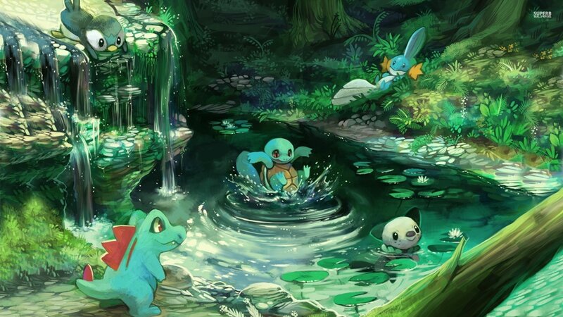 Pokémon in a Pond — Green