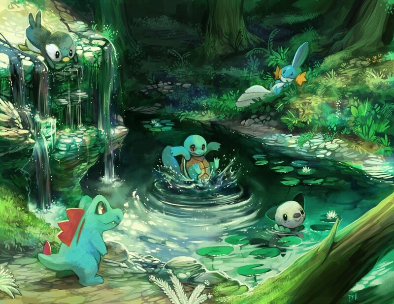 Pokémon in a Pond