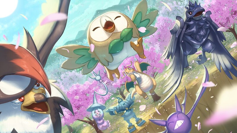 Pokémon in Cherry Blossoms