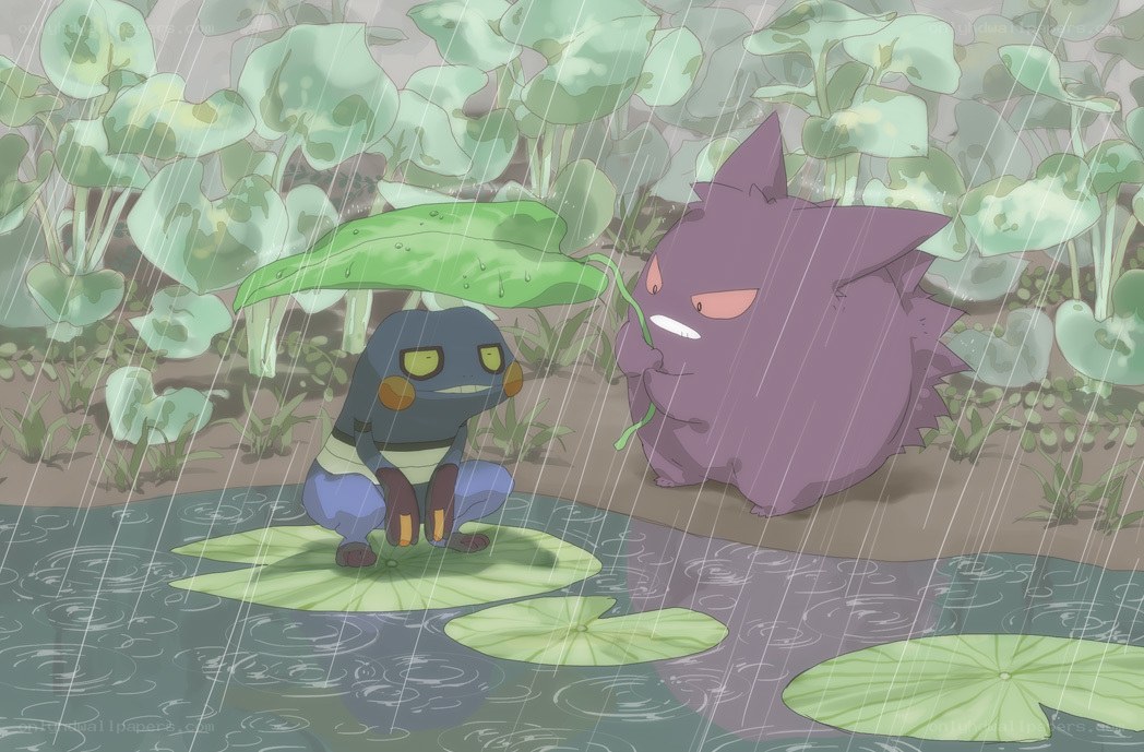 Pokémon in the rain