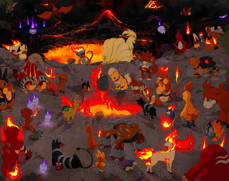 Pokémon in Volcanic Area