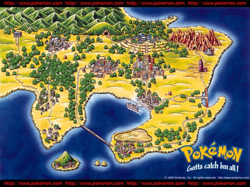 Pokémon Johto region map