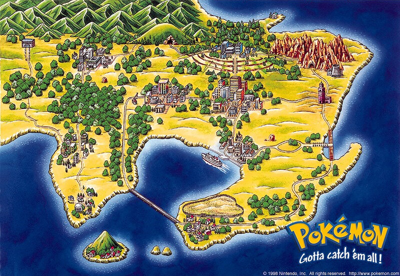 Pokémon Kanto region map