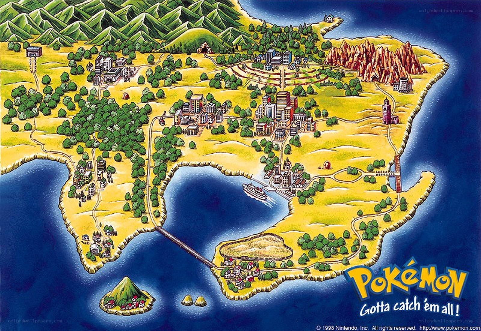 Pokémon Kanto region map