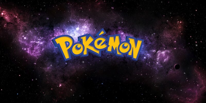 Pokémon logo in space