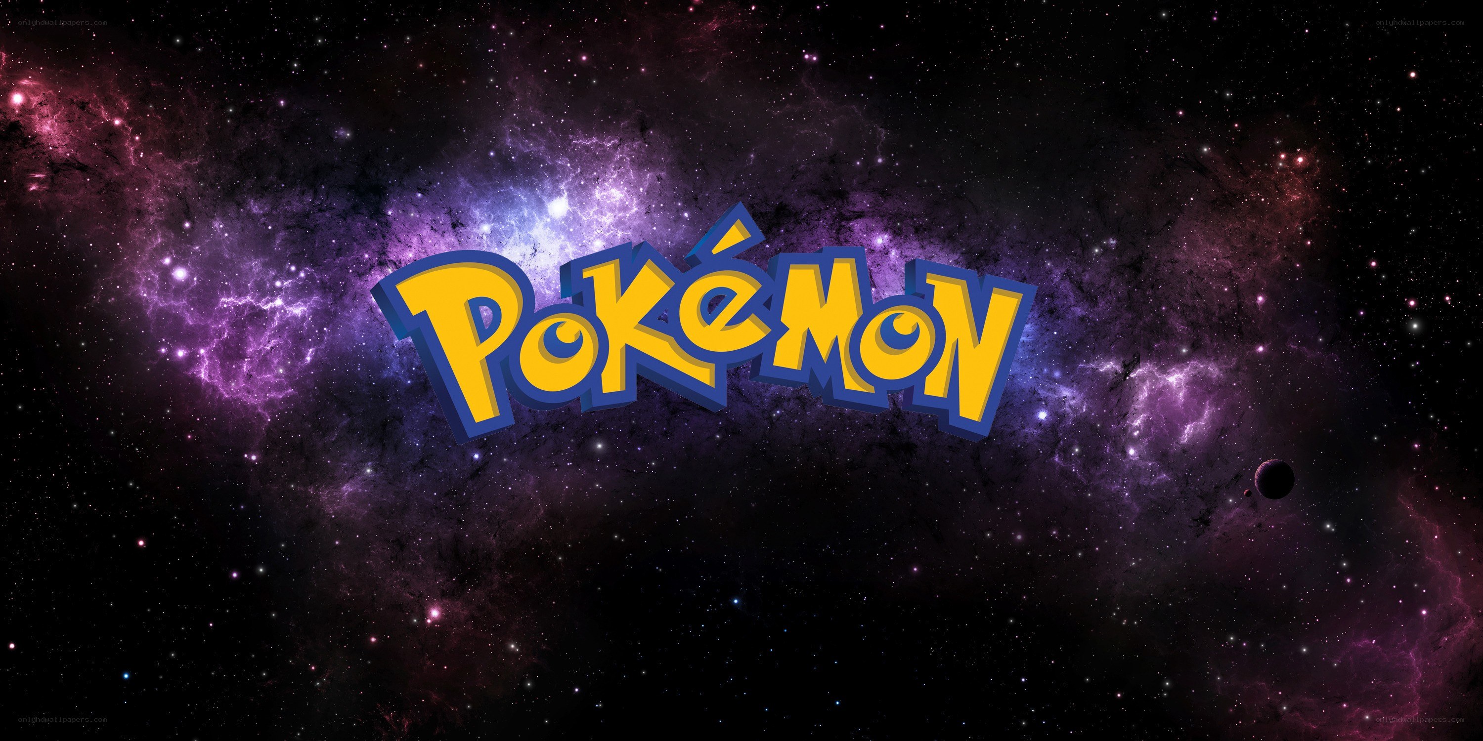 Pokémon logo in space