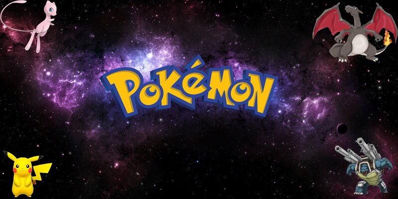 Pokémon logo with Pokémon characters