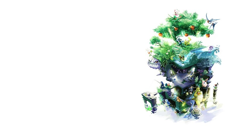 Pokémon on a Floating Island