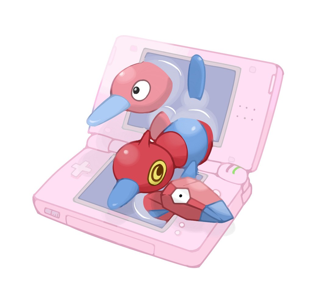 Pokémon on a pink game console