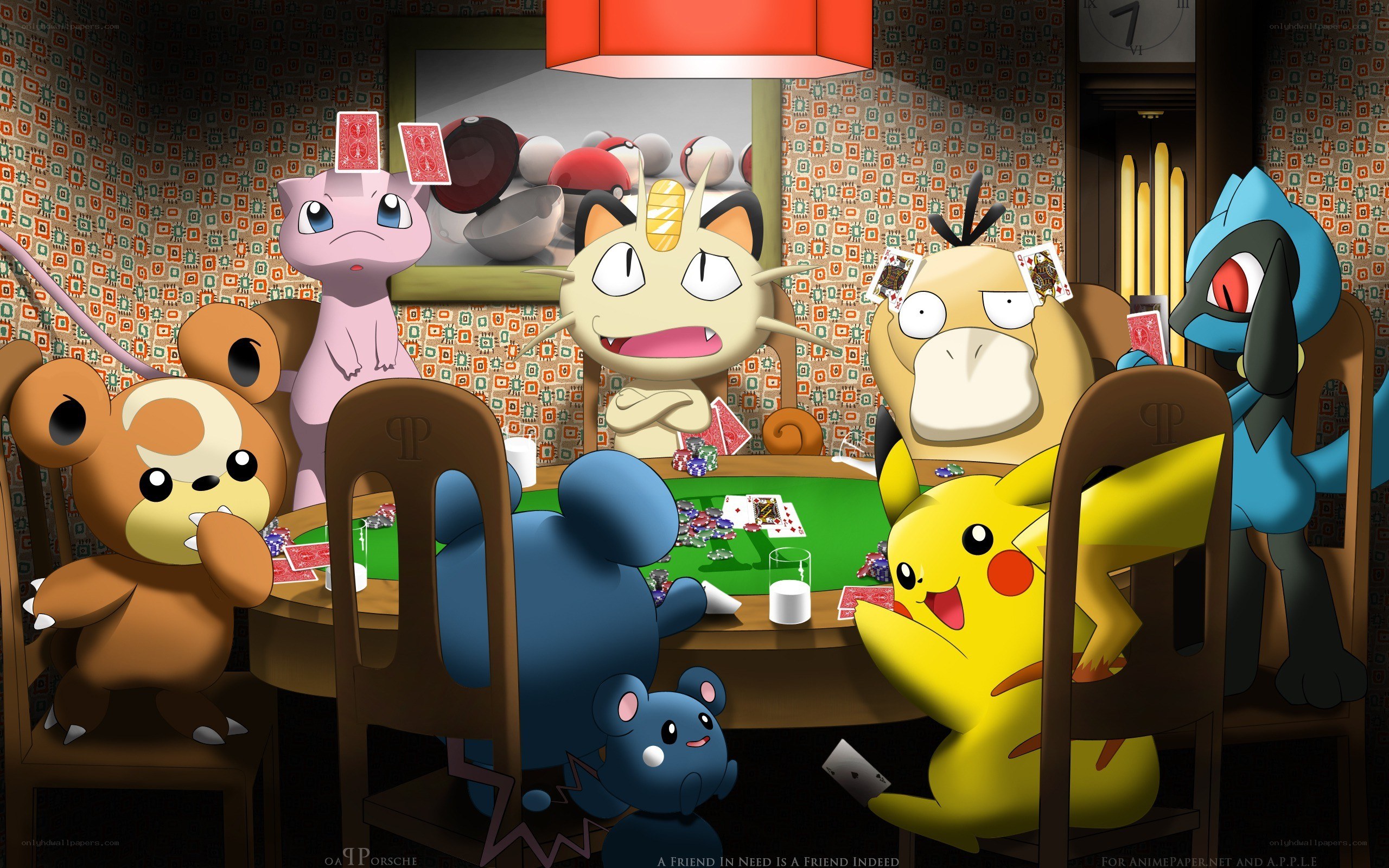 Pokémon playing poker