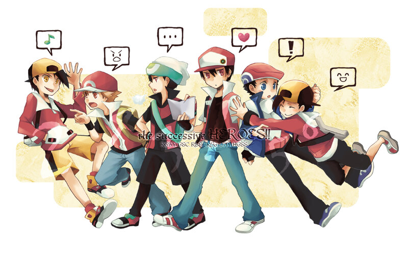 Pokémon protagonists in action