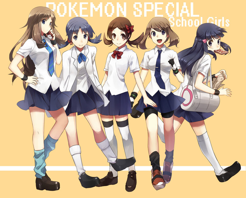 Pokémon school girls illustration