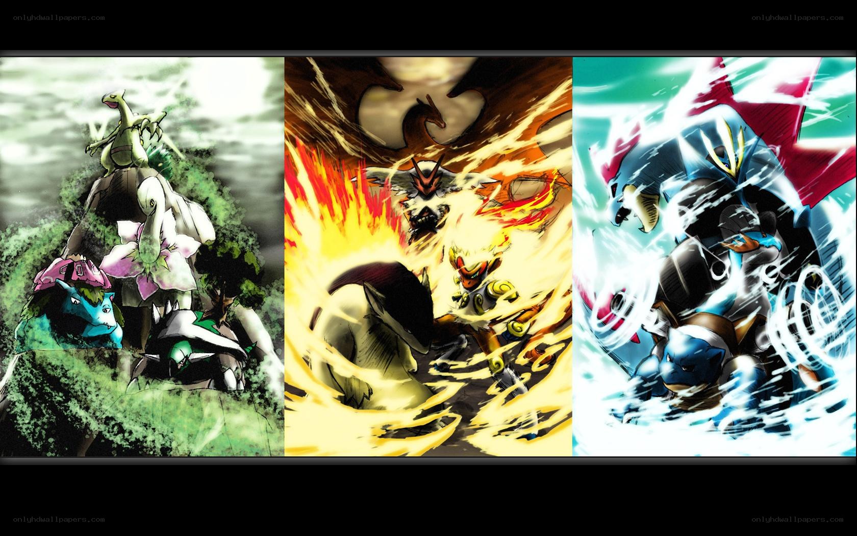 Pokémon starter evolution art