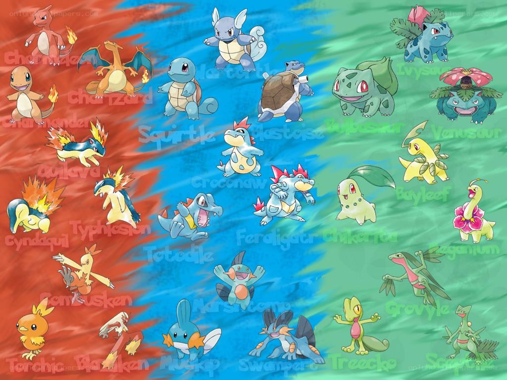 Pokémon starter evolution chart