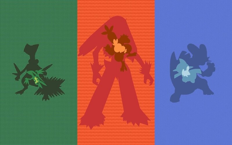 Pokémon starter silhouettes