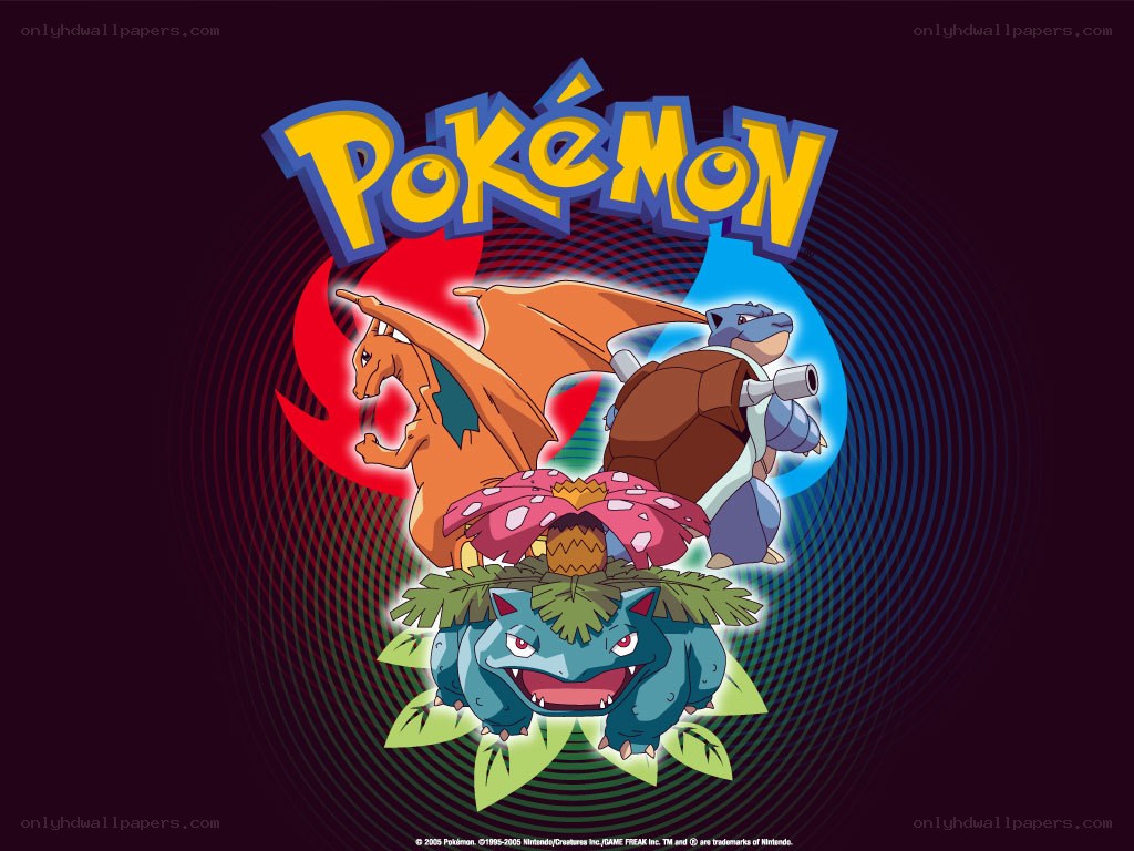 Pokémon starter trio artwork