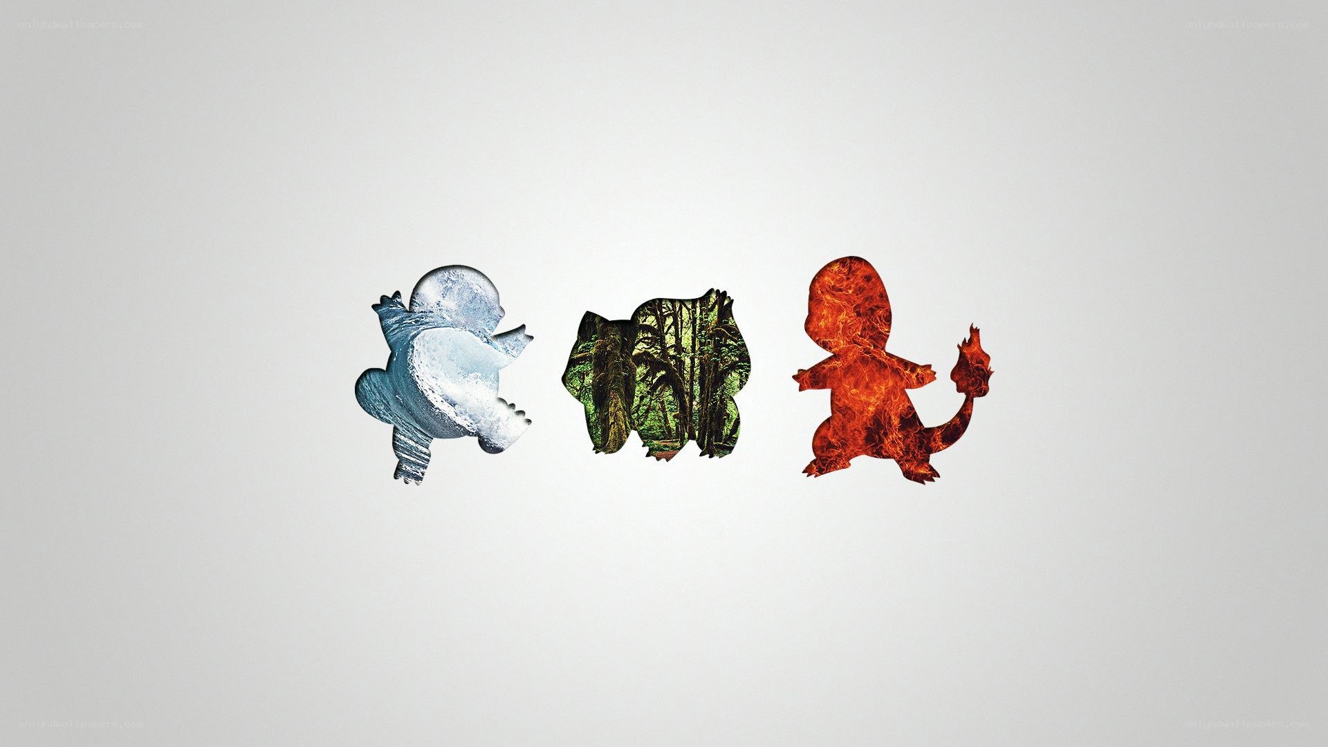 Pokémon starter trio artwork