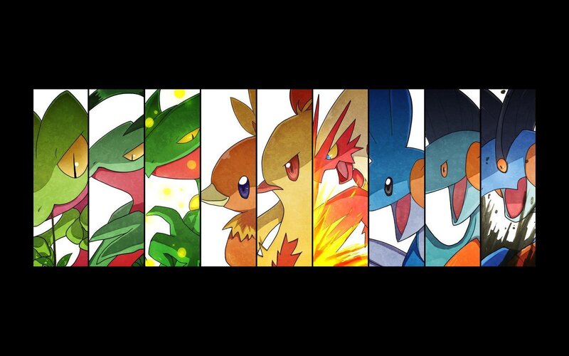 Pokémon Starter Trio — Green, Dynamic