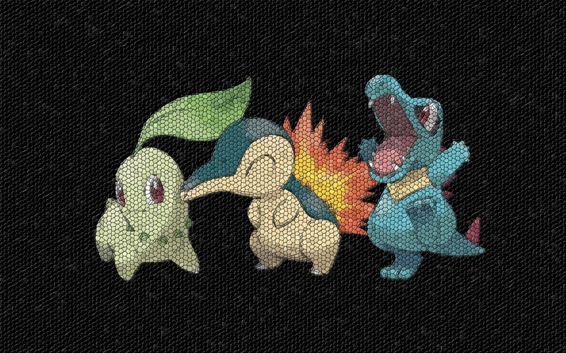 Pokémon starter trio mosaic