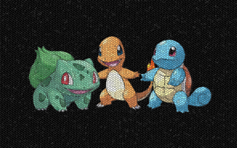 Pokémon starter trio mosaic