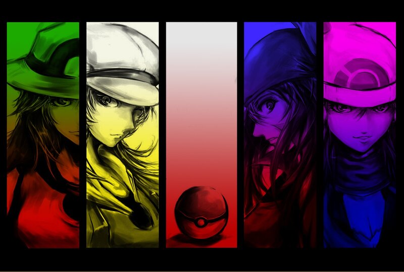 Pokémon trainer art collage
