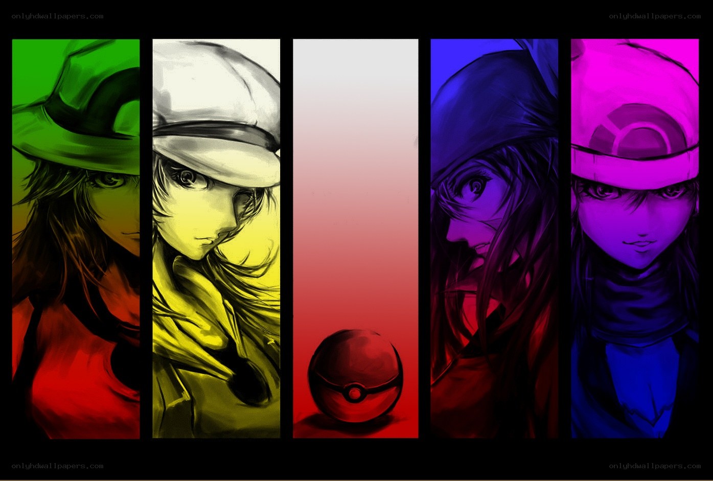 Pokémon trainer art collage