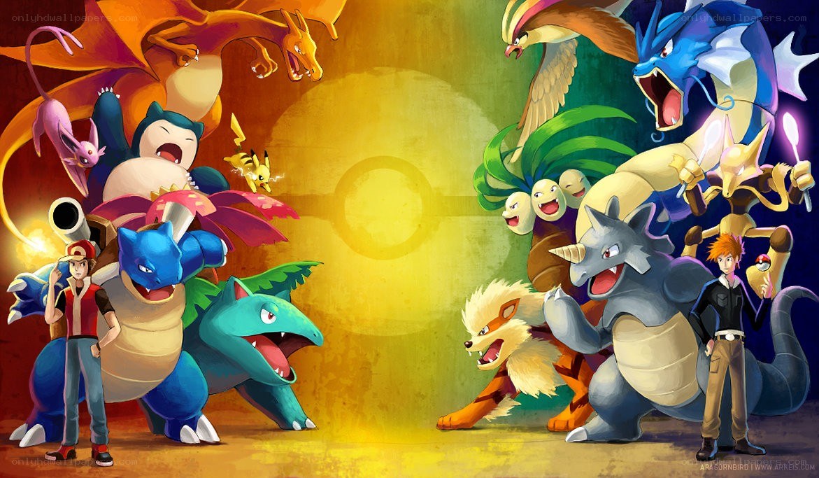 Pokémon trainer battle scene