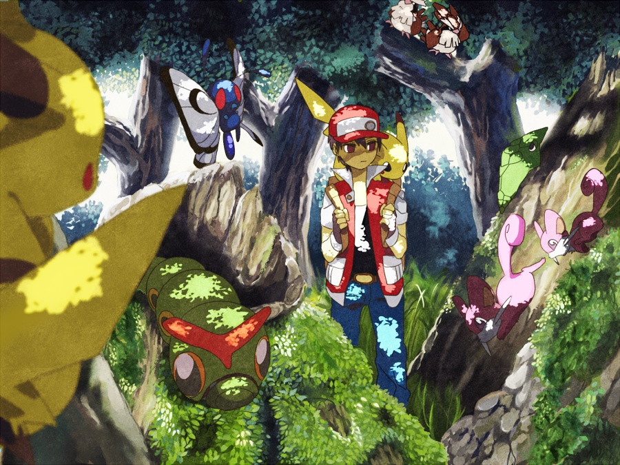 Pokémon trainer in forest