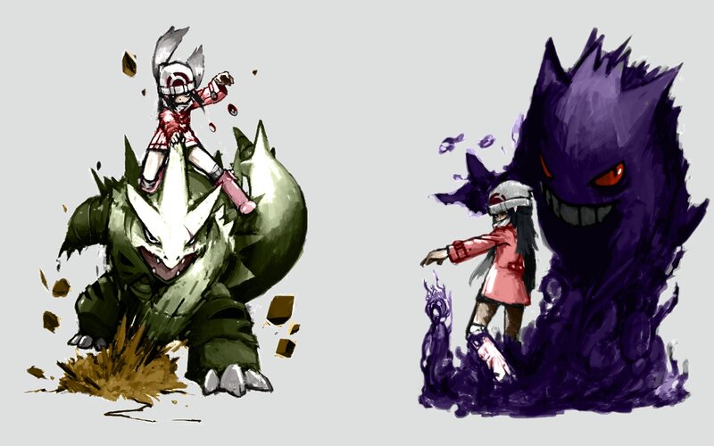 Pokémon trainer with Golem and Gastly