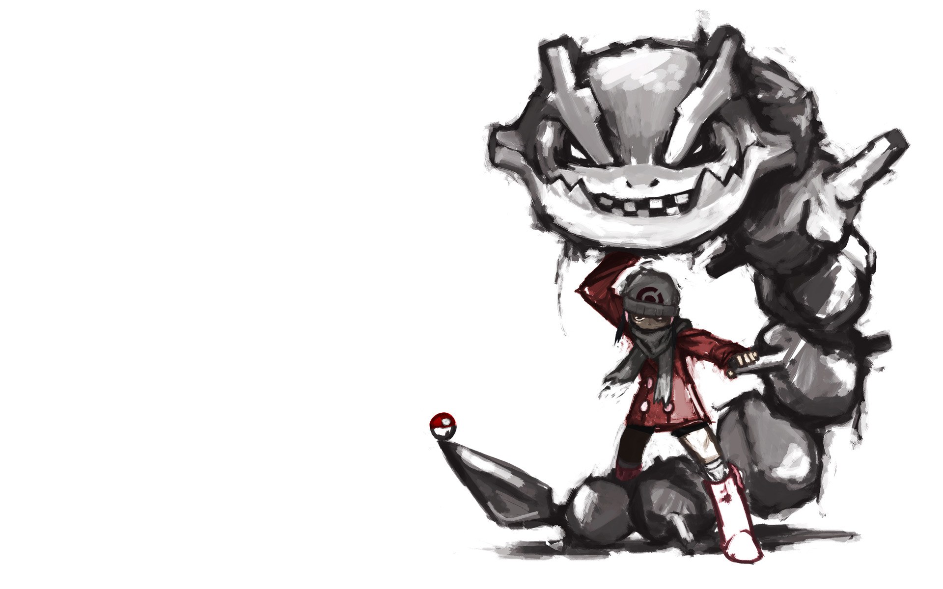 Pokémon trainer with Golem