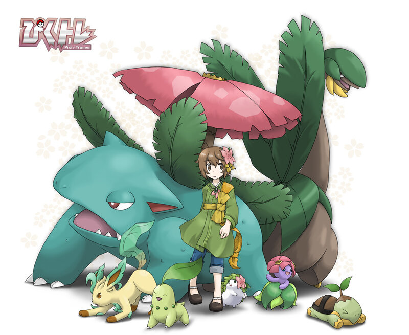 Pokémon trainer with her Pokémon