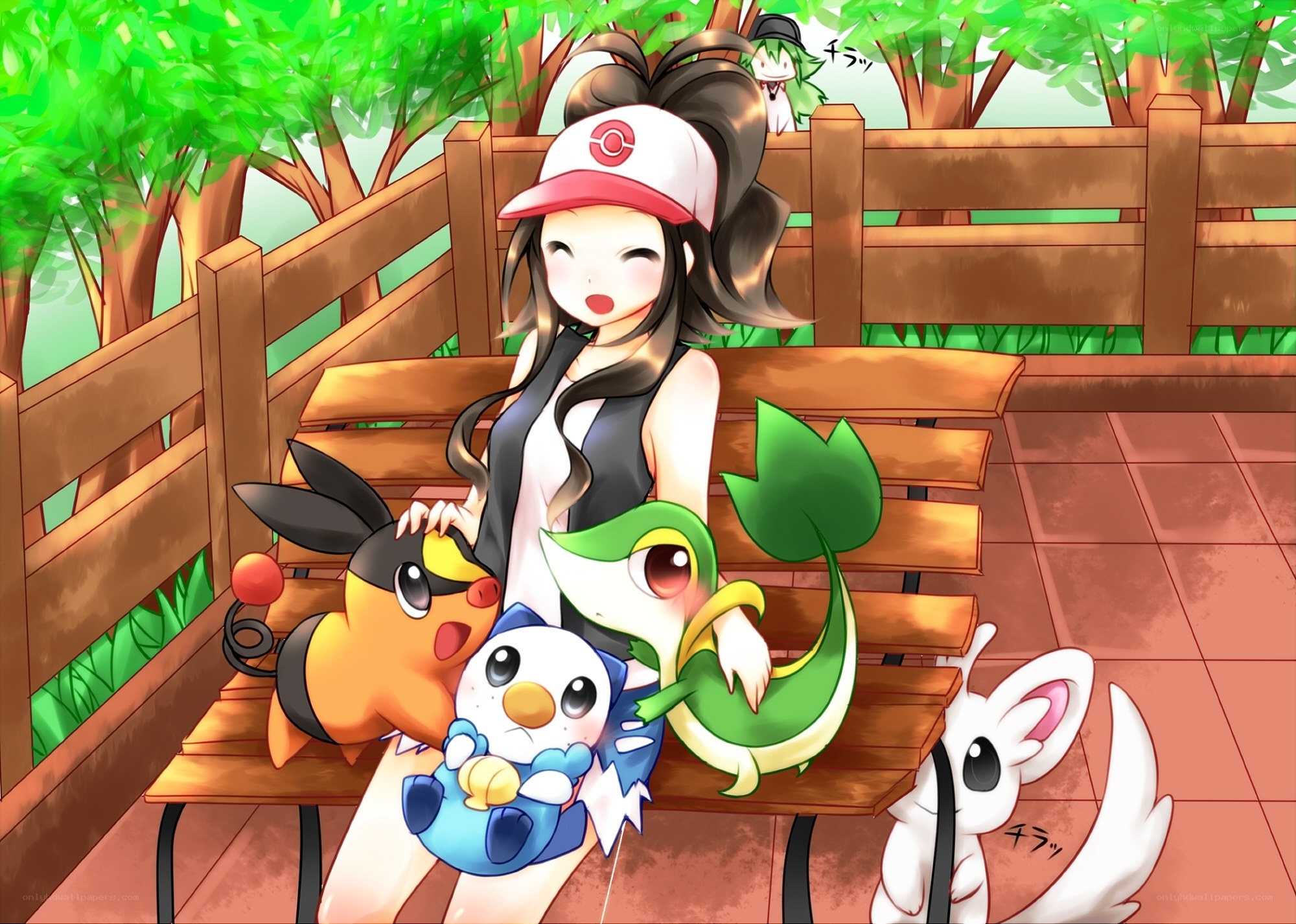 Pokémon trainer with her Pokémon