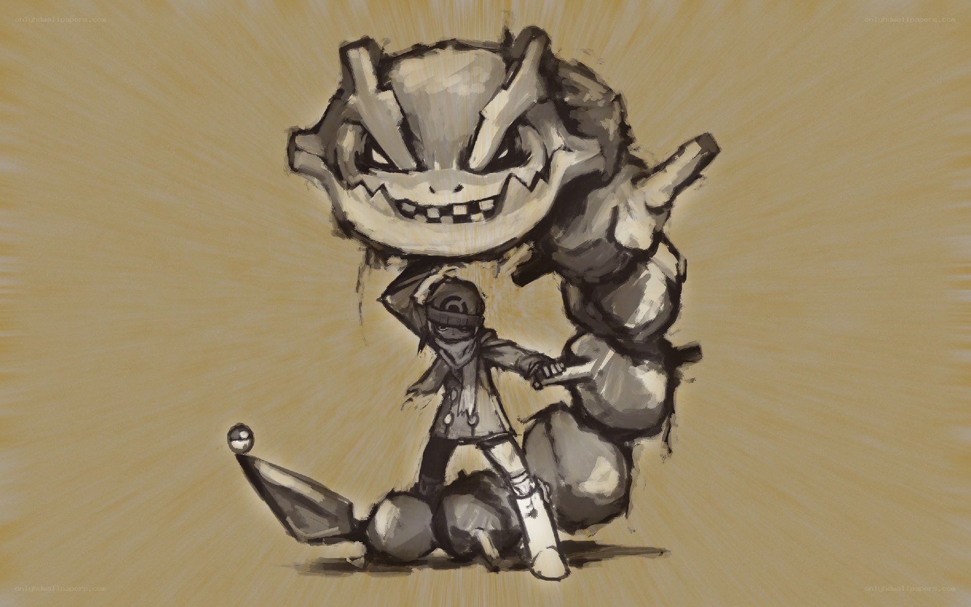 Pokémon trainer with Onix
