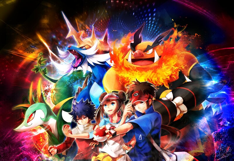 Pokémon Trainers and Pokémon — Blue