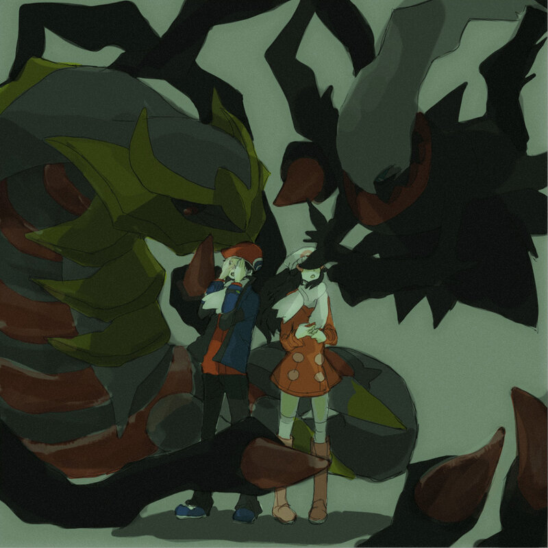 Pokémon trainers facing Garchomp