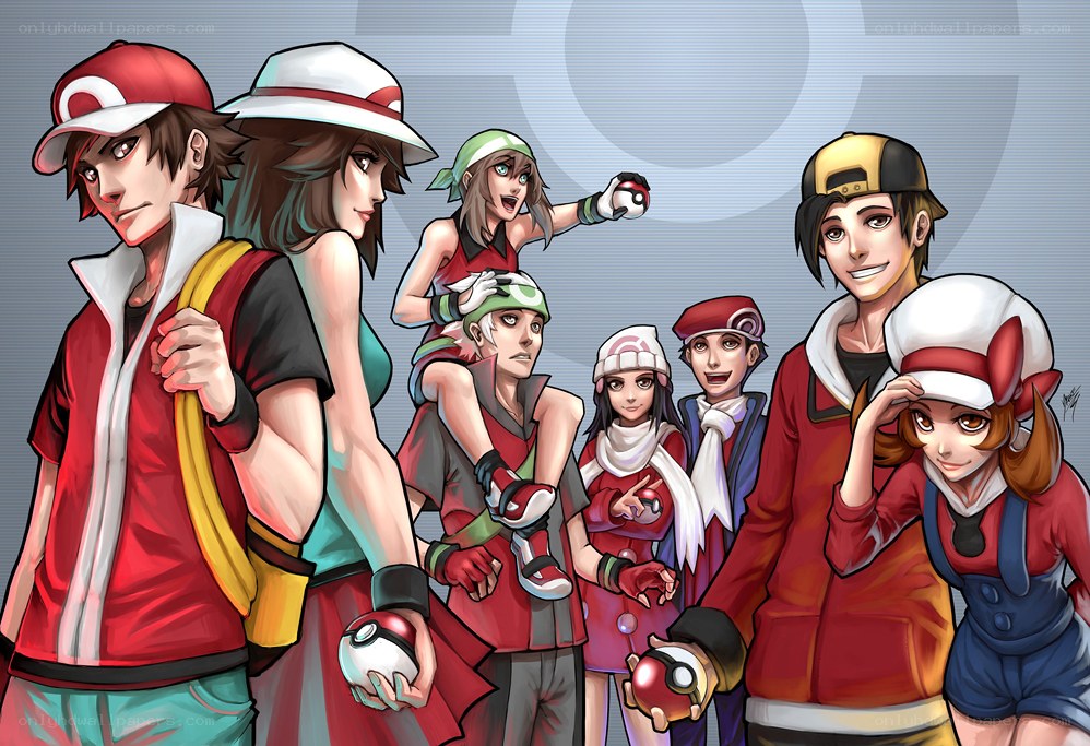 Pokémon trainers group portrait