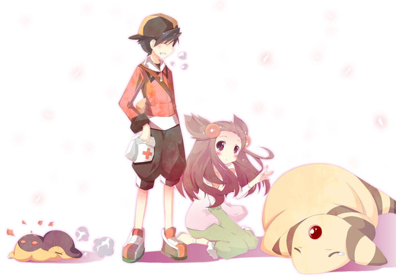 Pokémon trainers with Pokémon